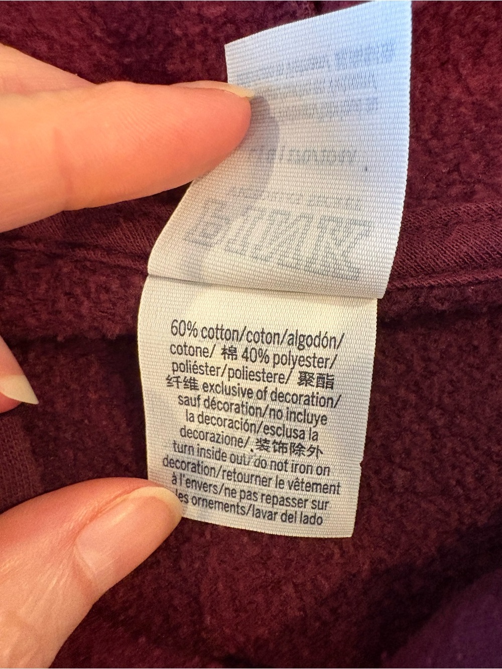 PINK Victoria's Secret Burgundy 'LOVEPINK' Crewneck Hoodie - Picture 4 of 4